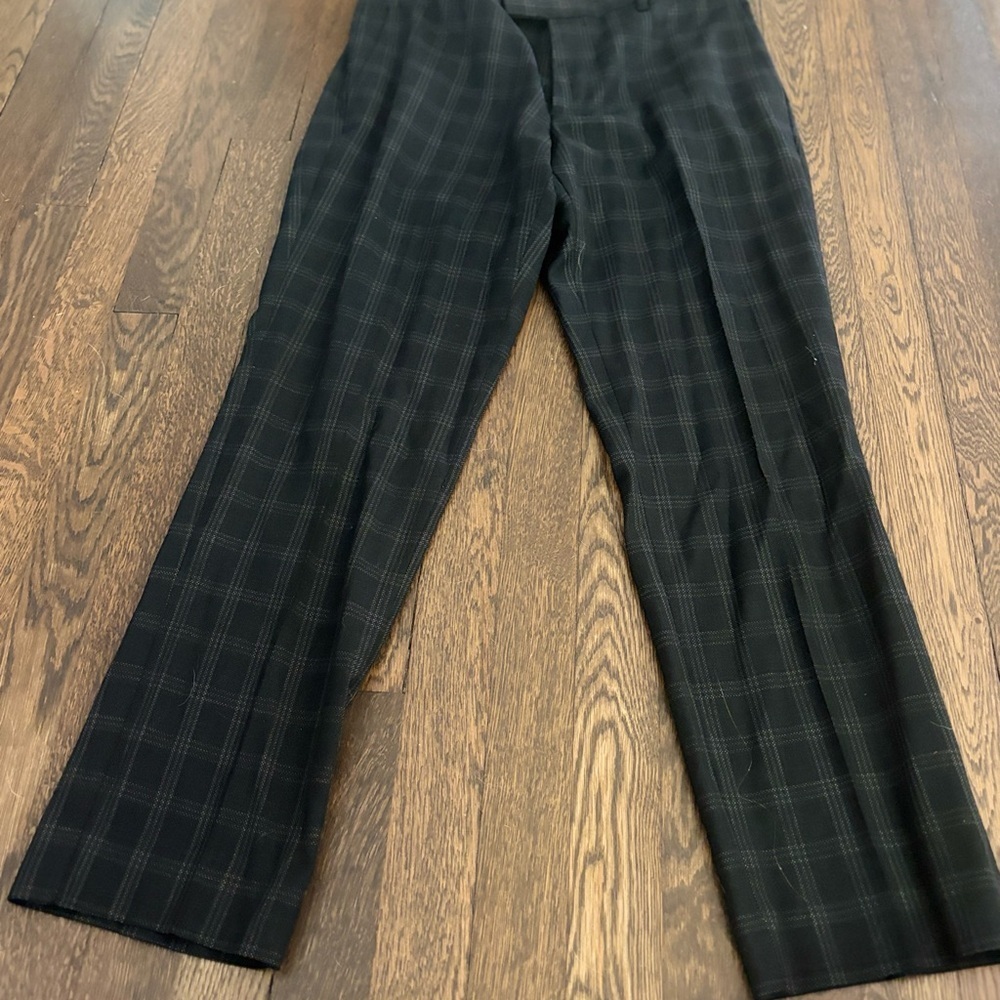 Banana Republic Men's Dark Plaid Dress Pants
